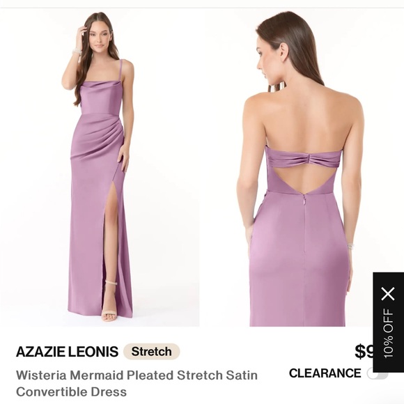 Azazie Dresses & Skirts - Azazie Strapless Satin Dress in Purple